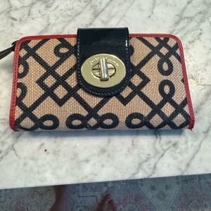 Spartina 449 Red Wallet with Gold Accents